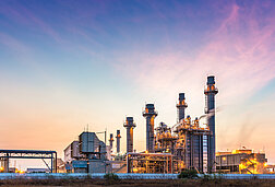Industrial plant at sunset