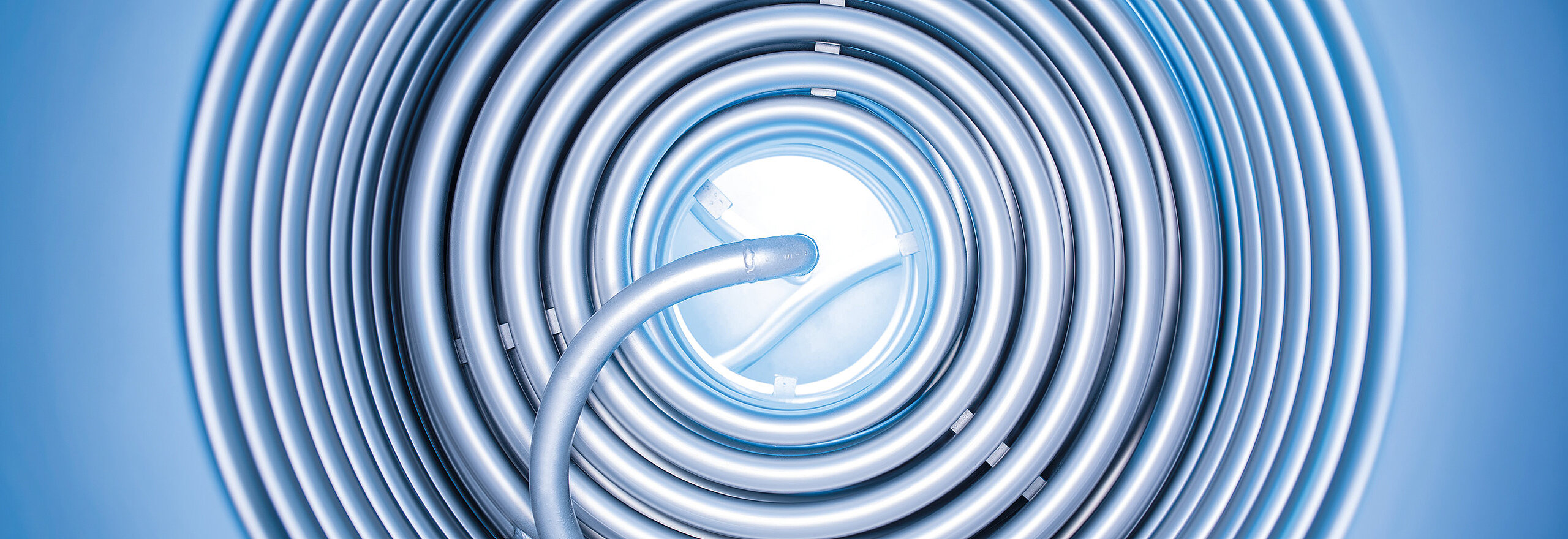 Top view of a vapour generator coil