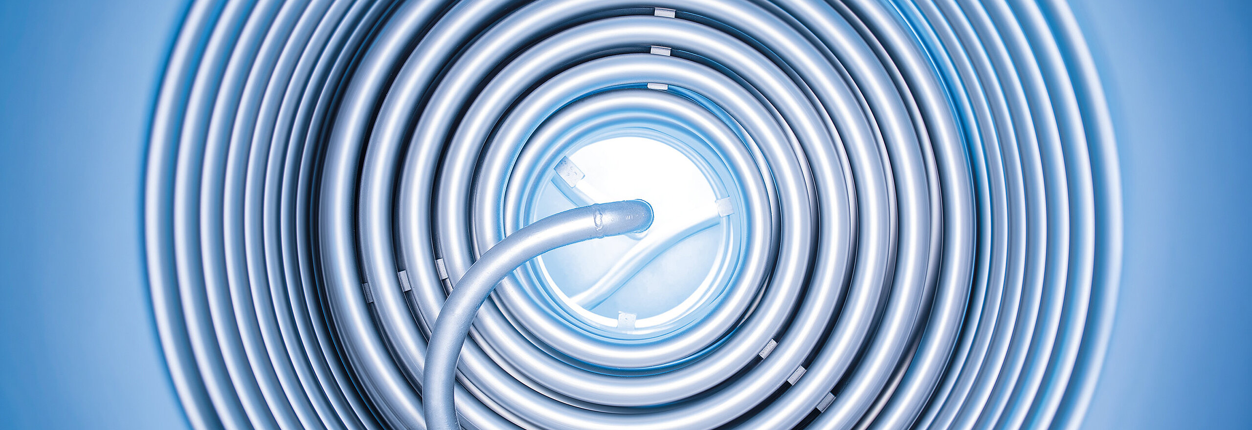 Detailansicht eines spiralförmigen Coils