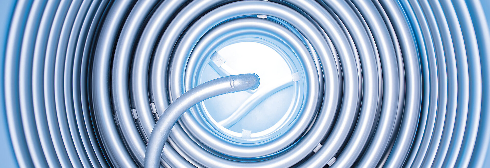 Detailansicht eines spiralförmigen Coils