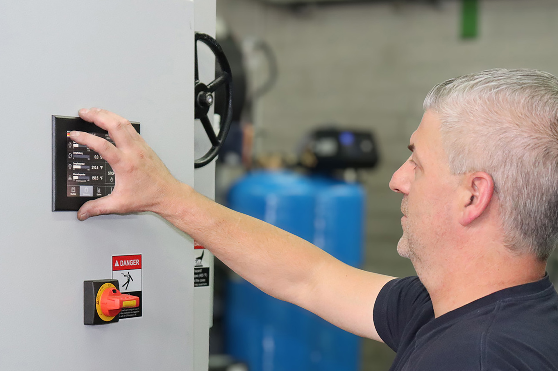 Touch Bedienungseinheit eines Dampferzeugers