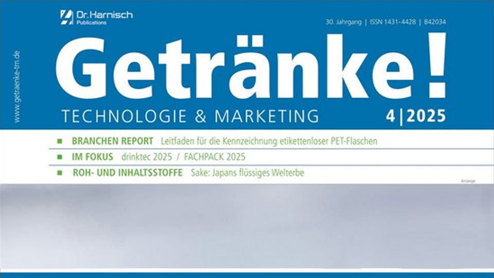 Titelseite der Zeitschrift „Getränke! – Technologie & Marketing“