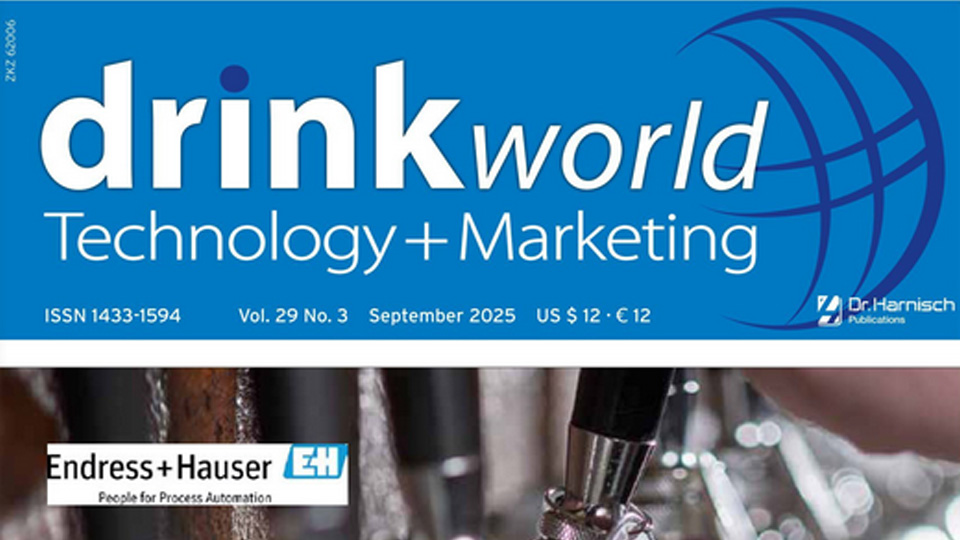 Página de rosto da revista «drinkworld - Technologie & Marketing»